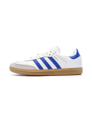 Baskets Blanches/Bleu Garçon/Fille Adidas Samba 1