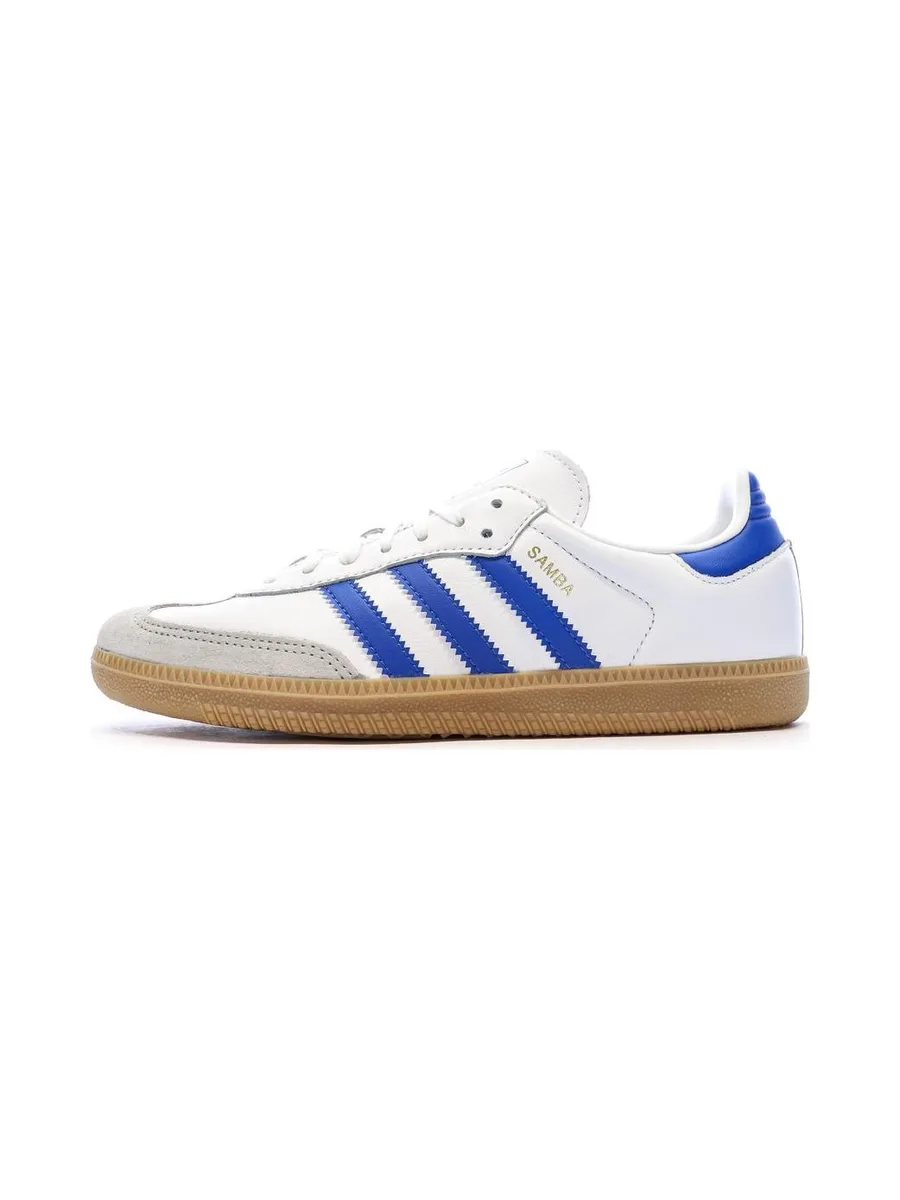 Baskets Blanches/Bleu Garçon/Fille Adidas Samba 2