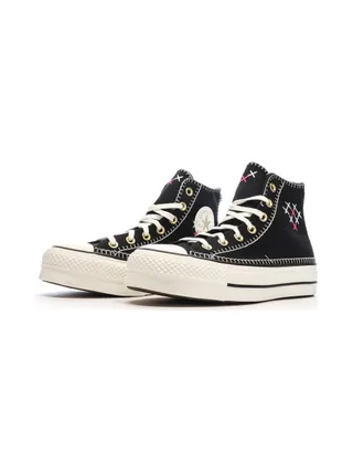 Baskets Noires Femme Converse All Star Lift Crafted 6