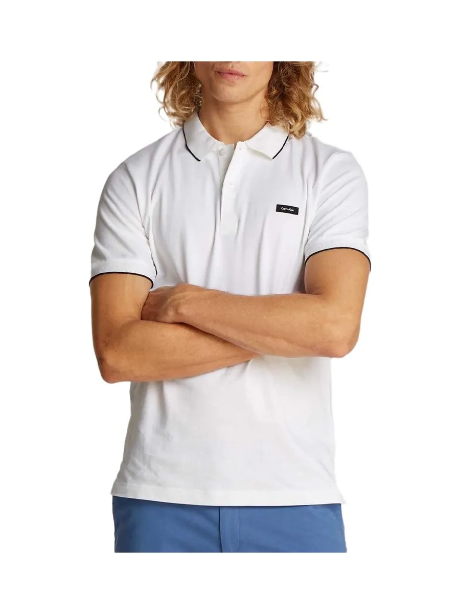 Polo Blanc Homme Calvin Klein Jeans Pique Tippin 2