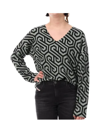 Blouse Verte/Noire Femme Vero Moda Merve 1