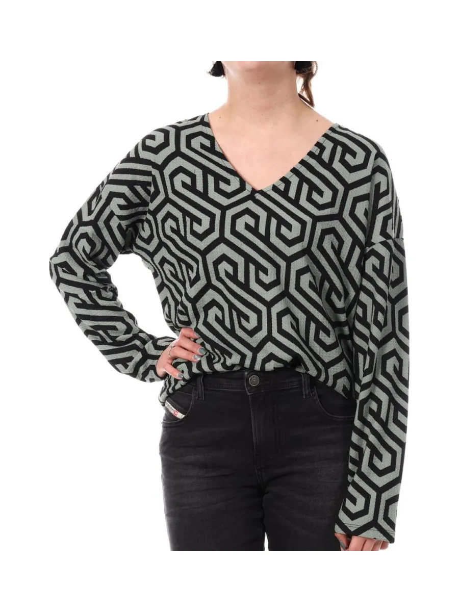 Blouse Verte/Noire Femme Vero Moda Merve 2
