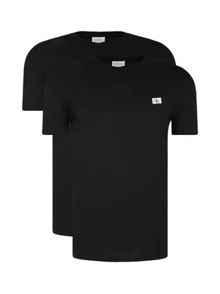 Lot de 2 T-shirts Noirs Homme Calvin Klein Jeans Ss Badge 1