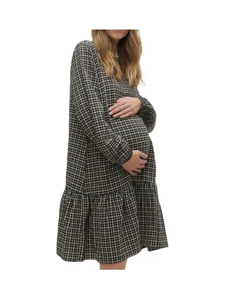 Robe de grossesse Noire/Beige Femme Mamalicious Anna 1