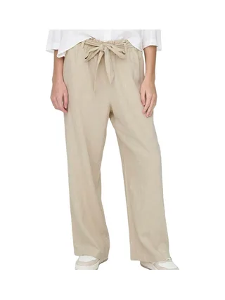 Pantalon en lin Écru Femme JDY Say 1