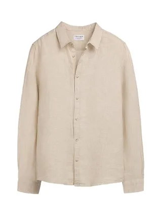 Chemise Beige Homme Teddy Smith linen 1