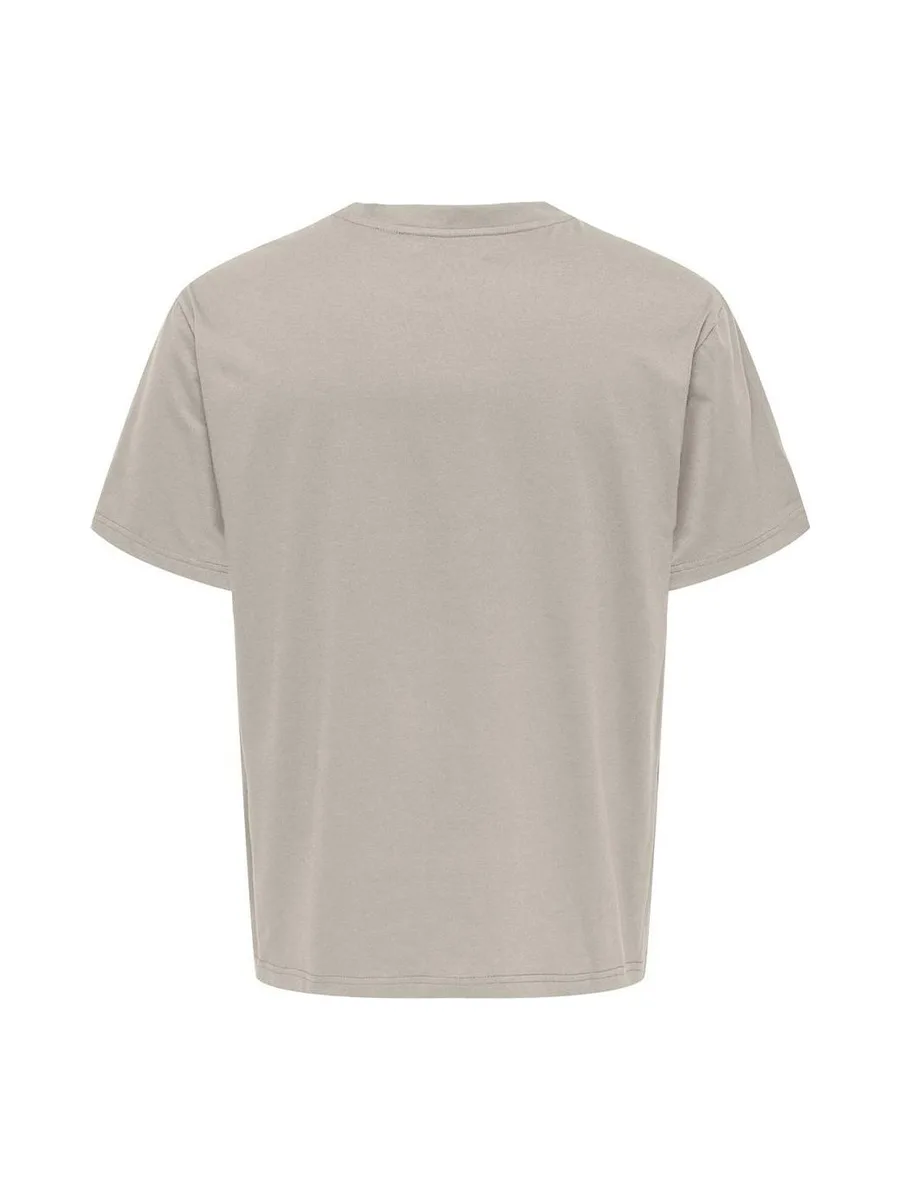 T-shirt Beige Homme Only & Sons Chinois 3