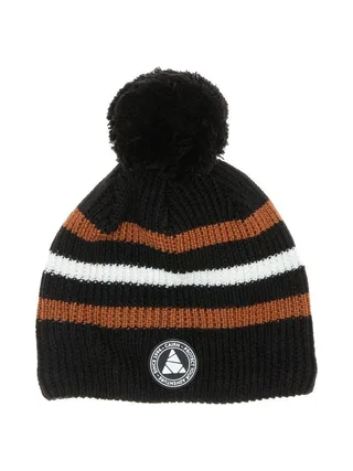 Bonnet Noir/Camel Mixte Cairn à Pompon 1