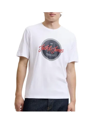 T-Shirt Blanc/Rouge Homme Jack & Jones Hurban 1