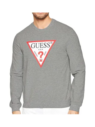 Sweat Gris Homme Guess Triangle Logo 1