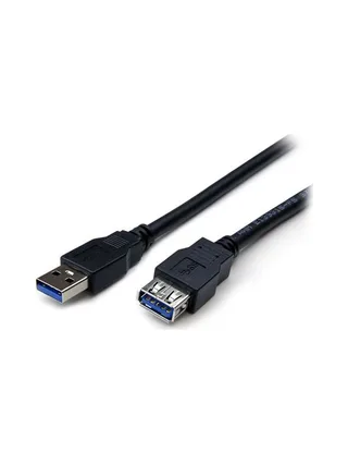 2m Black USB 3.0 Extension Cable M/F 1