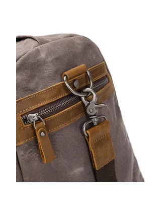 VLAD - Sac de voyage en cuir véritable et toile enduite - Bleu 23