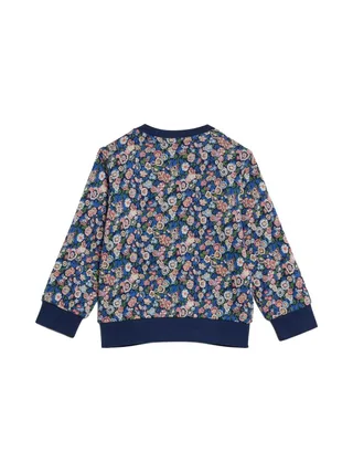 Survêtement Marine à Fleurs Fille Adidas Crew 2