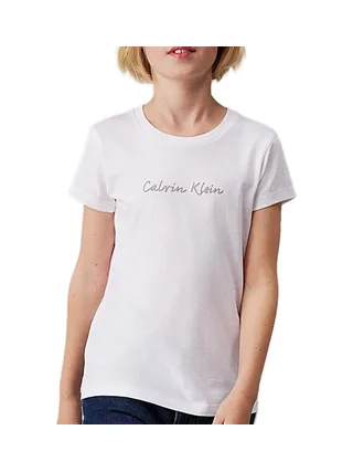 T-Shirt Blanc Fille Calvin Klein Jeans Script 1