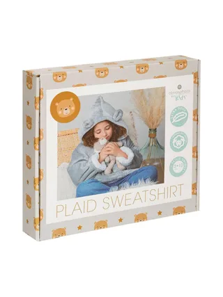 Sweat Plaid Gris Enfant Atmosphera Ours 3-10 Ans 1