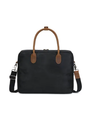 YANN - Sacoche en cuir véritable et toile enduite - Bleu 28