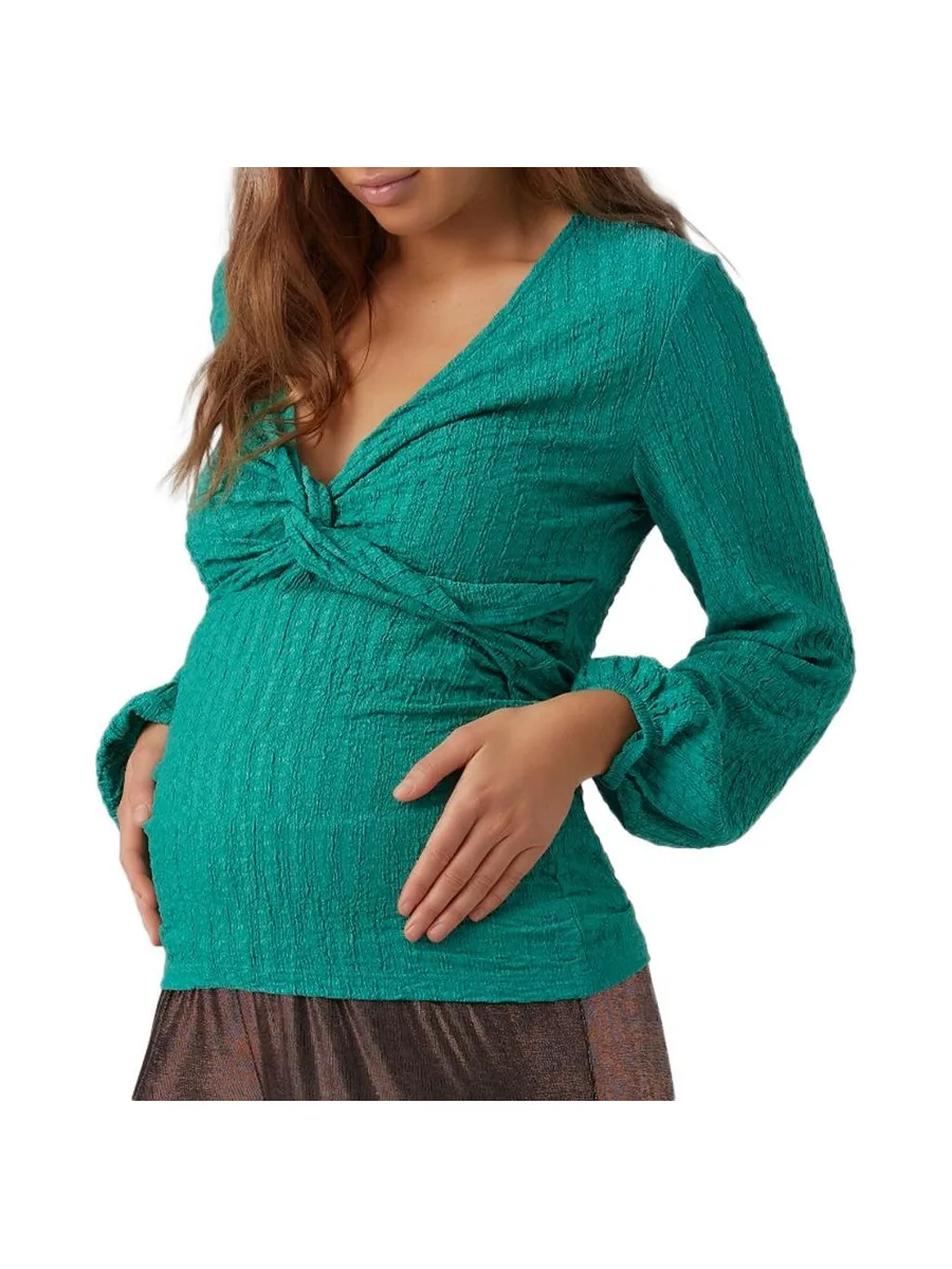 T-Shirt Manches Longues de Grossesse Vert Femme Mamalicious Alhambra 2