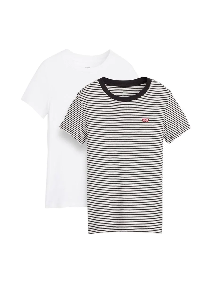Lot de 2 T-shirts Blanc/Rayures Femme Levi's 2pack Essential 2