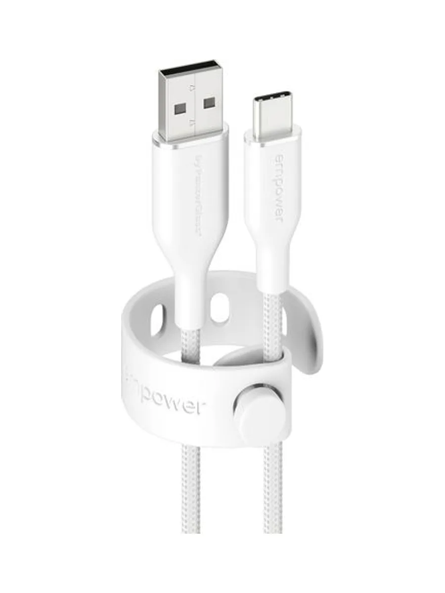 PanzerGlass empower™ by ® Racing 60W USB-A to USB-C Cable | USB 2.0 | 1.2M | Silver White USB cable 1