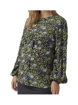 Blouse Noir/Jaune Femme Mamalicious Lia 1