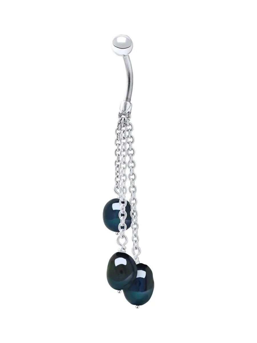 Piercing Véritables Perles de Culture d'Eau Douce Baroques 6-7 mm — Argent 925 Millièmes Rhodié 1