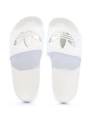 Claquettes Blanches/Argenté Femme Adidas Adilette 4