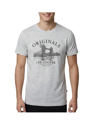 T-Shirt Gris Homme Lee Cooper LCN820 1
