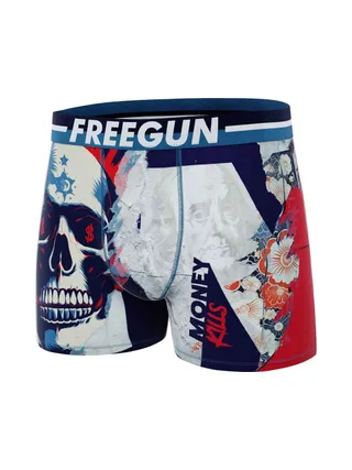 Boxer Gris/Marine Homme Freegun Microfibre 1