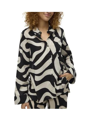 Chemise Noire/Beige Femme Vero Moda Magnete 1