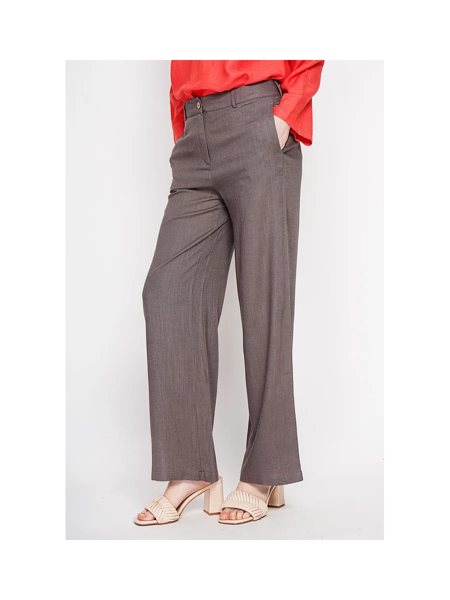 Pantalon coupe large et droite poches latérale fermeture zippée 1
