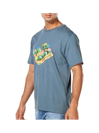 T-shirt Bleu Homme Converse Outdoor Star 1
