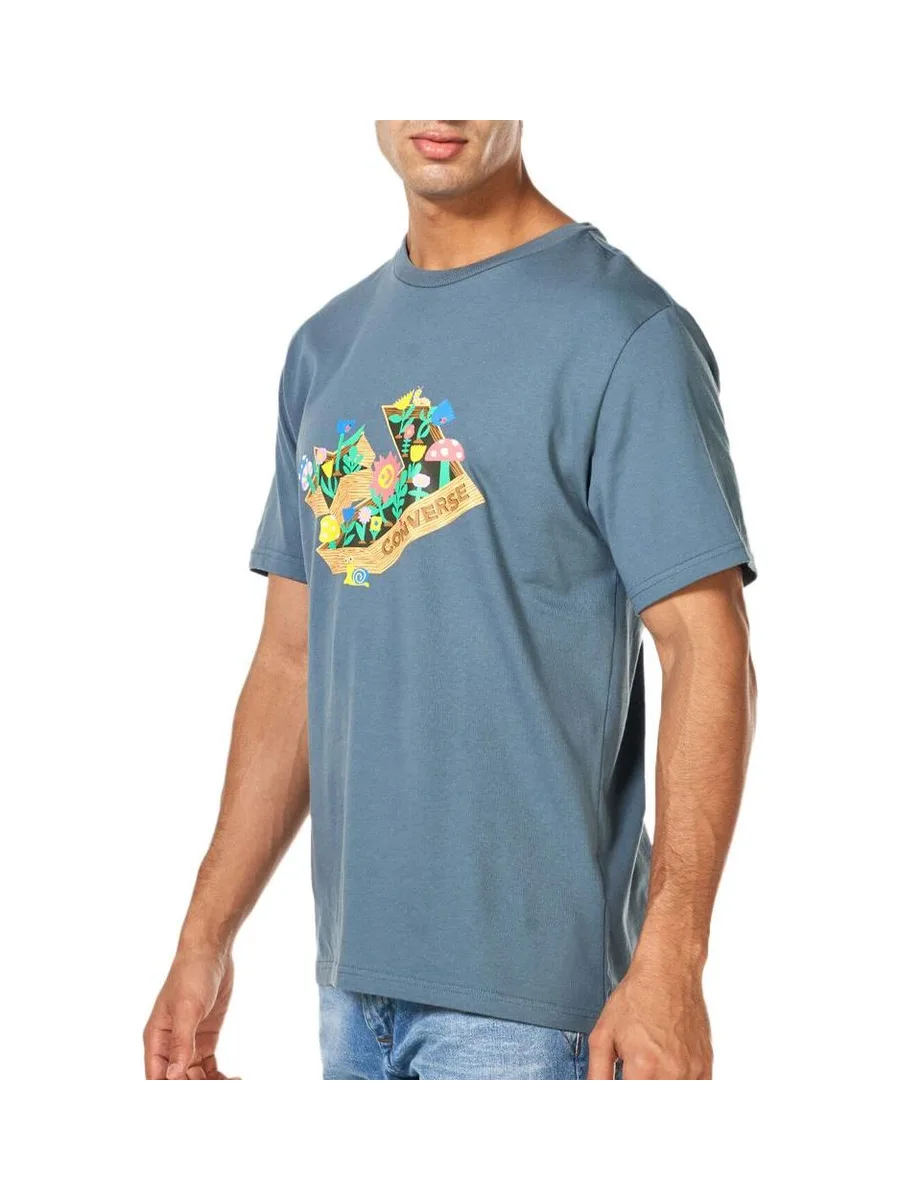 T-shirt Bleu Homme Converse Outdoor Star 2