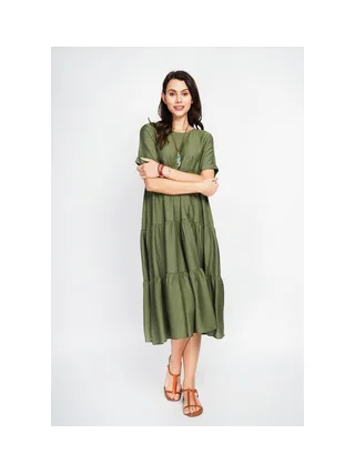 Robe longue coupe babydoll à manches courtes 2