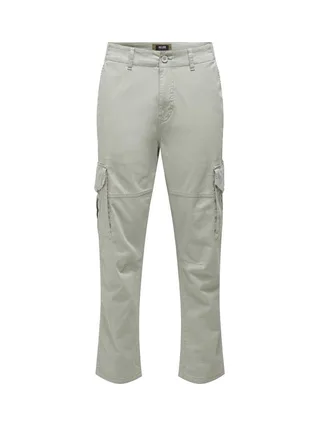 Pantalon Cargo Gris Clair Homme Only & Sons Dean 1