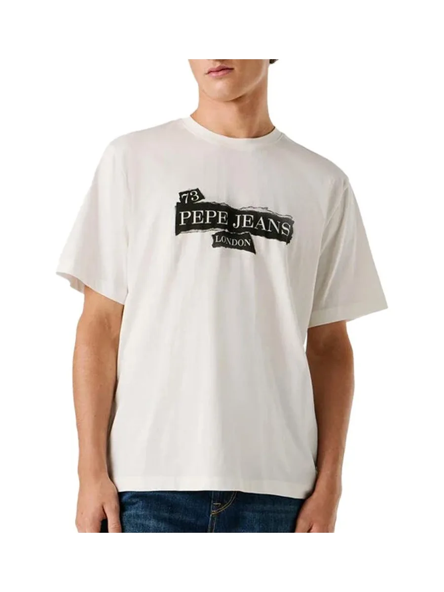 T-Shirt Blanc Homme Pepe jeans Griffin 2