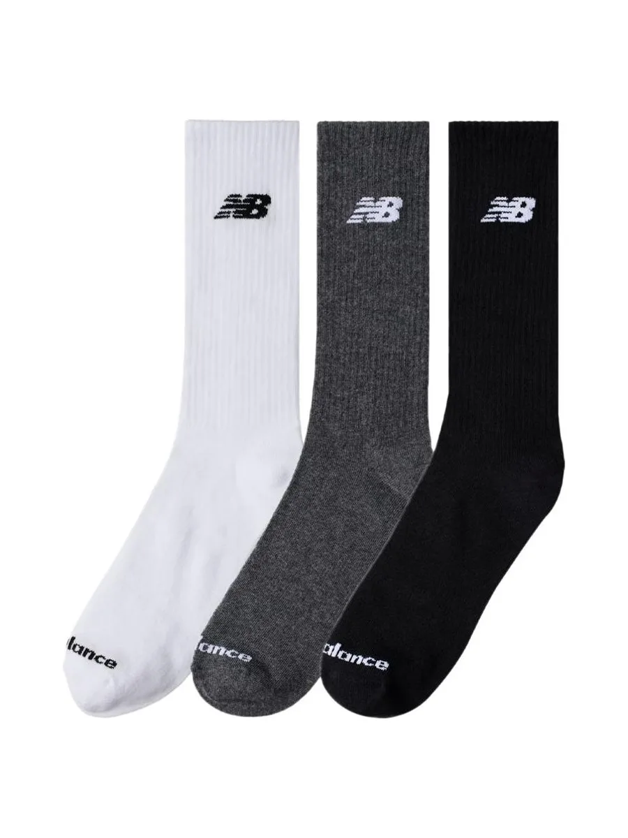 X3 Paires de Chaussettes Gris/Noir/Blanc Homme New Balance Crew 2