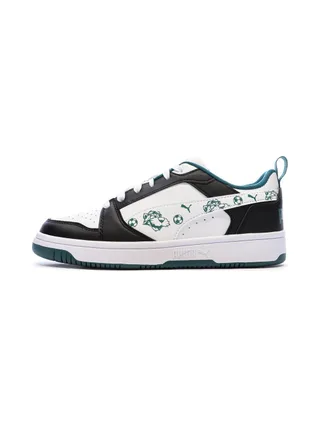 Baskets Noires/Blanches/Vertes Garçon Puma Rebound V6 1