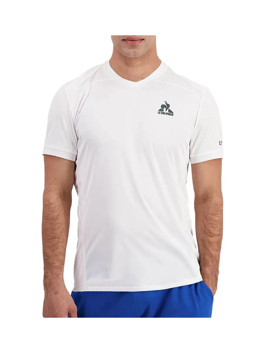 Maillot de Sport Blanc Homme Le Coq Sportif Tennis Pro 1