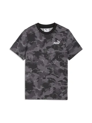 T-Shirt Noir/Gris Garçon Puma Ess Camo Aop 1