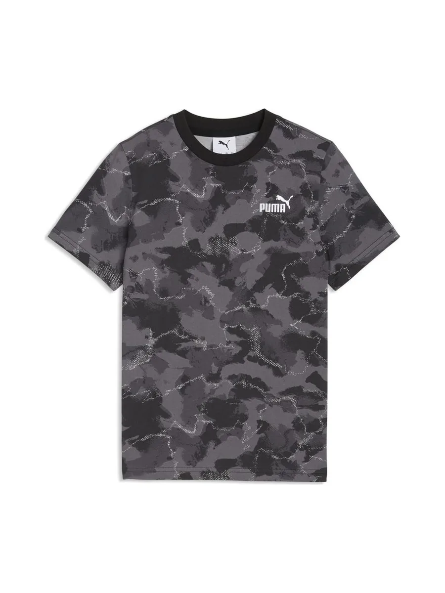 T-Shirt Noir/Gris Garçon Puma Ess Camo Aop 2
