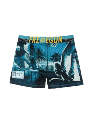 Boxer Bleu/Noir à Imprimés Homme Freegun RID 2
