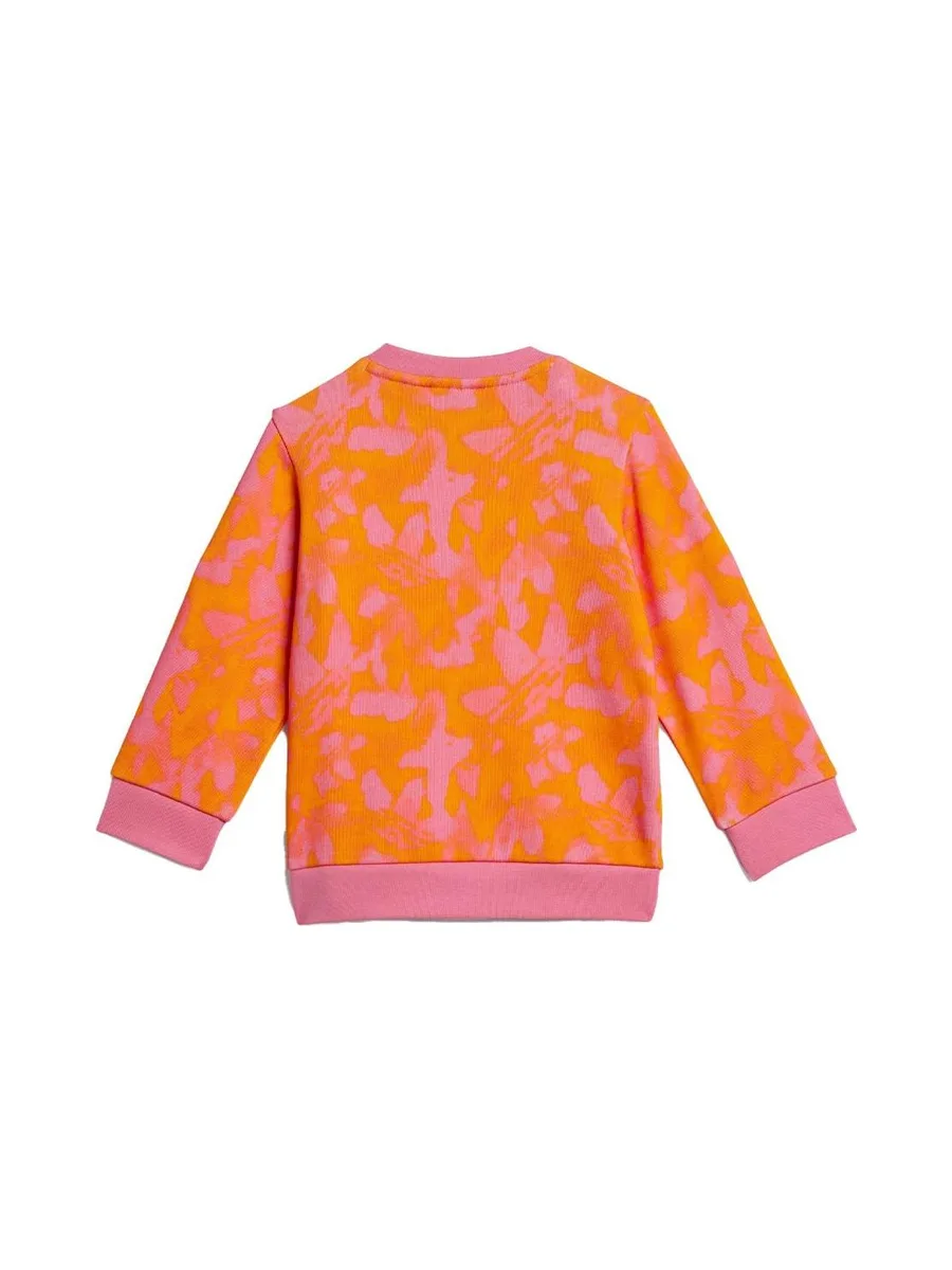 Survêtement Orange/Rose Fille Adidas Crew Set 3