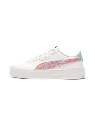 Baskets Blanche/Rose/Bleu Fille Puma Carina 1
