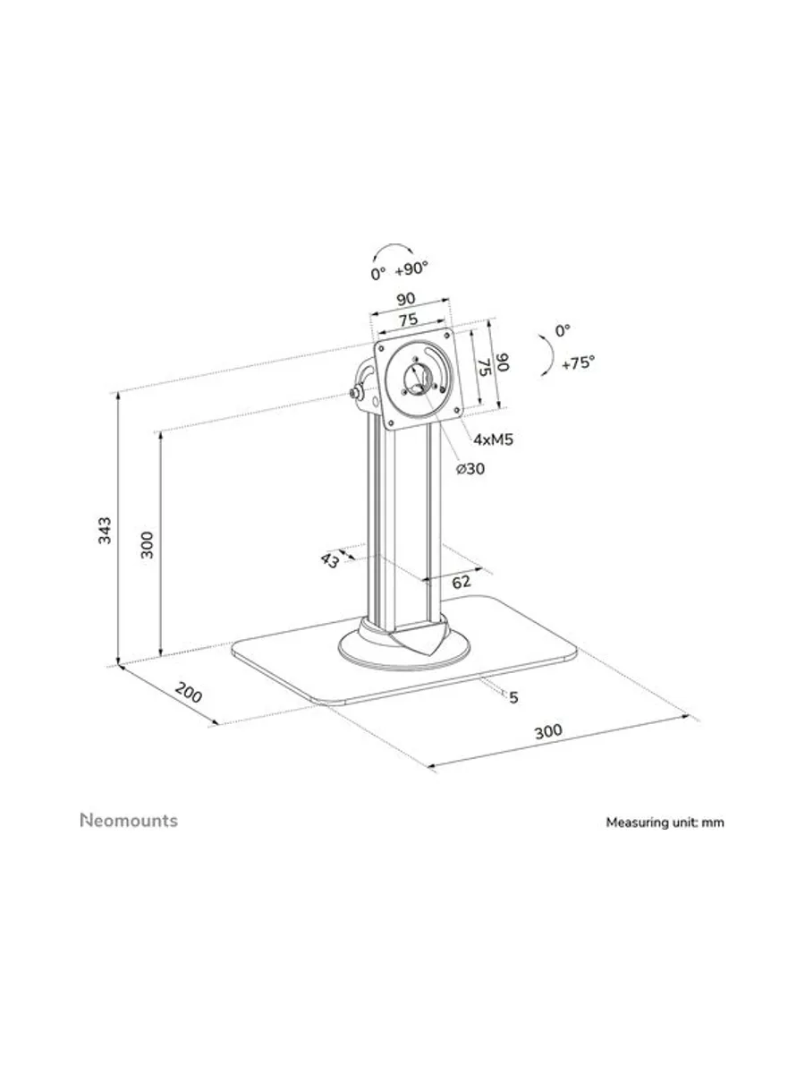 Neomounts DS15-631BL1 Tablet desk stand 13