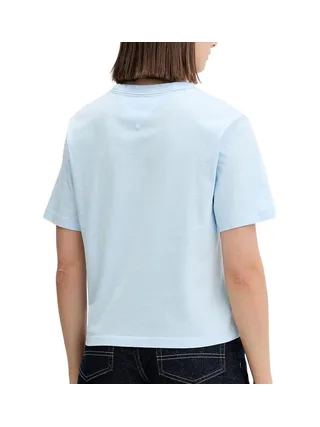 T-Shirt Bleu Femme Tommy Hilfiger Badge1 2