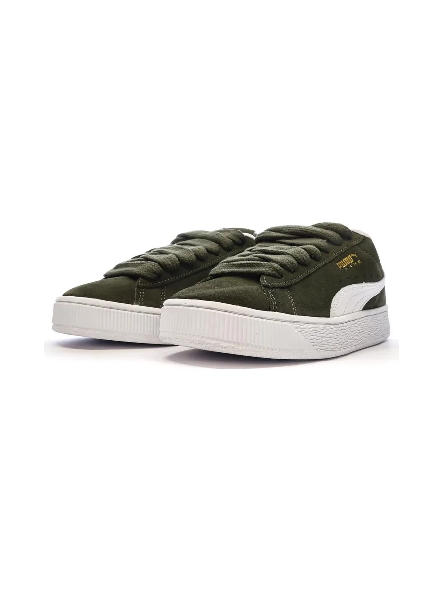 Baskets Kaki/Blanc Femme Puma Suede XL 7