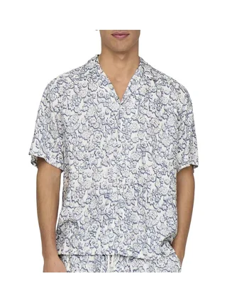 Chemise Bleu/Blanc Homme Only & Sons Life Resort 1