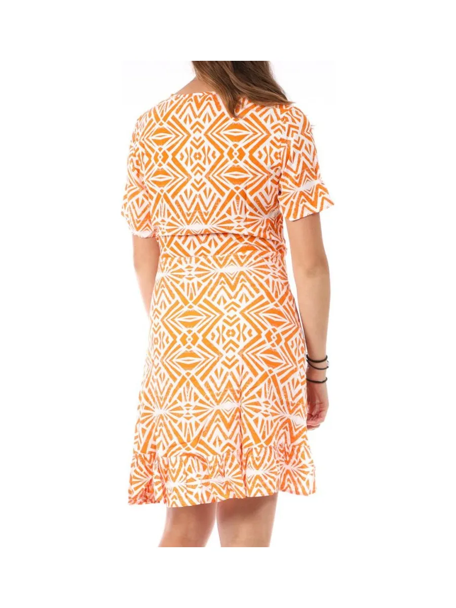 Robe Orange Femme Only Marlie Wrap 3