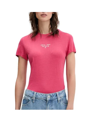 T-Shirt Slim Rose Femme Tommy Hilfiger Logo 1