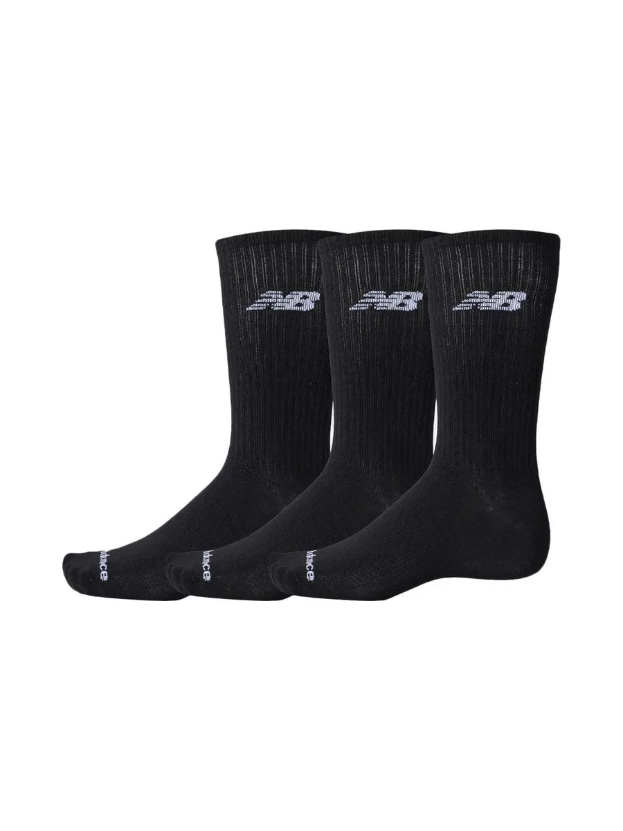 x3 Paires de Chaussettes Noires Homme New Balance Crew 2